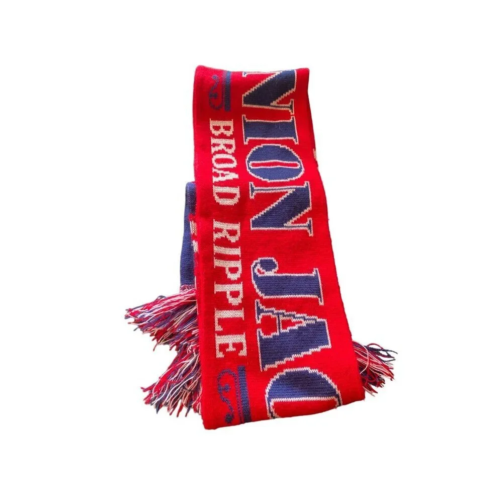 Red White Blue Knit Scarf Muffler Union Jack Broad Ripple One SIze‎